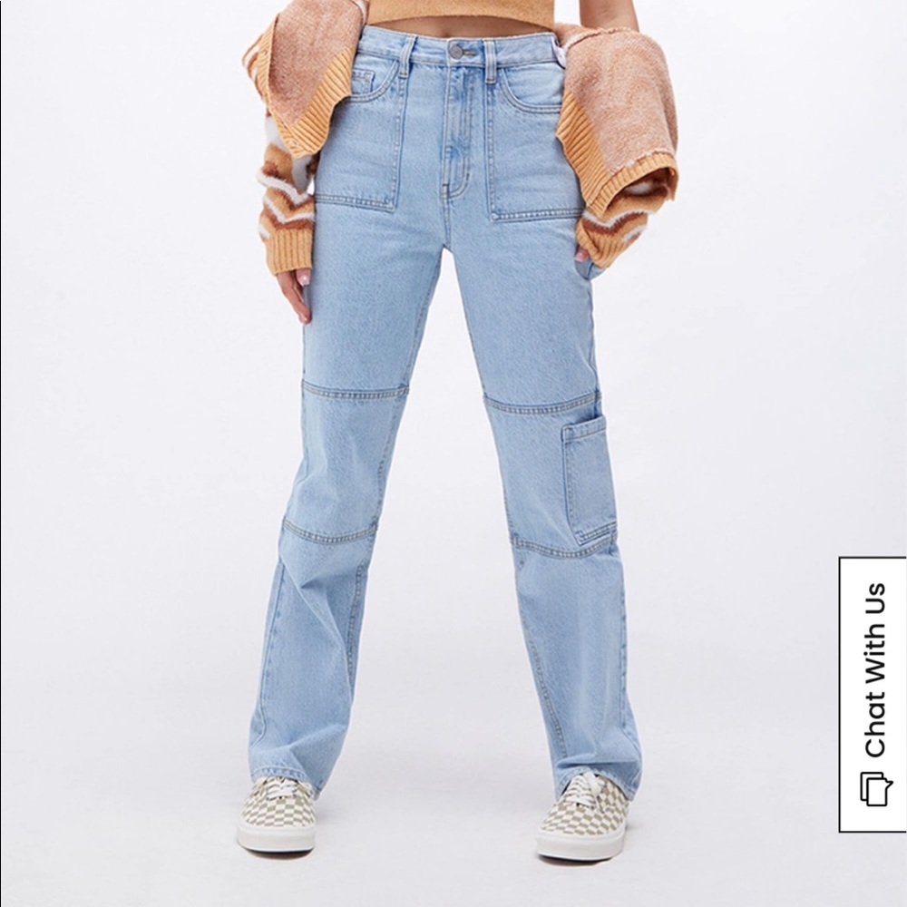 PacSun Light Blue Utility Boyfriend Pants